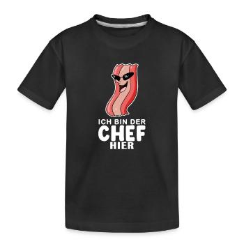 Baby Junge Lustiger Spruch Chef - Kinder Premium Bio T-Shirt - Schwarz - Vorne