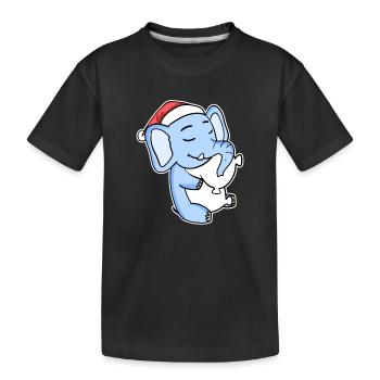 Eléphant Noël Sommeil Sommeil Sommeil Sommeil - T-shirt bio Premium Enfant - noir - Devant