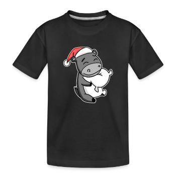 Âne Noël Sommeil Sommeil Sommeil Sommeil - T-shirt bio Premium Enfant - noir - Devant