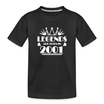 2001 - Jahrgang 2001 - Kinder Premium Bio T-Shirt - Schwarz - Vorne