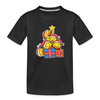 Arbre de Noël Canards canards de Noël - T-shirt bio Premium Enfant - noir - Devant