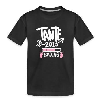 Tante 2023 - Tante werden - Tante Geschenk - Kinder Premium Bio T-Shirt - Schwarz - Vorne