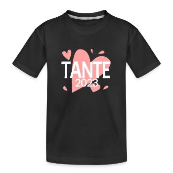 Tante 2023 - Tante werden - Tante Geschenk - Kinder Premium Bio T-Shirt - Schwarz - Vorne