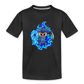 9th birthday boy 9 years old ninja - Kids' Premium Organic T-Shirt - black - Front