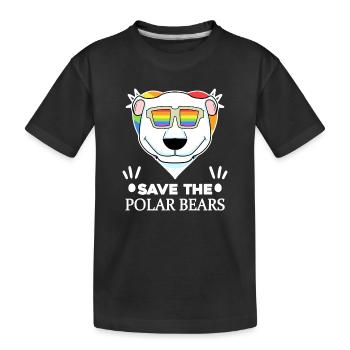 Polar bear Polar bear Environment Climate protection Nature conservation - Kids' Premium Organic T-Shirt - black - Front