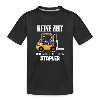 Staplerfahrer Gabelstapler Lager Logistik - Kinder Premium Bio T-Shirt - Schwarz - Vorne