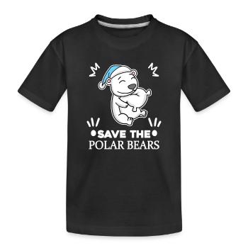 Polar bear Polar bear Environment Climate protection Nature conservation - Kids' Premium Organic T-Shirt - black - Front