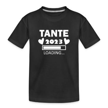 Tante 2023 - Tante werden - Tante Geschenk - Kinder Premium Bio T-Shirt - Schwarz - Vorne