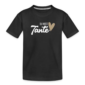 Tante werden - Tante Geschenk - Kinder Premium Bio T-Shirt - Schwarz - Vorne
