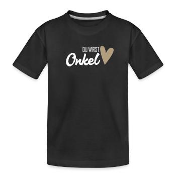 Onkel werden - Du wirst Onkel - Kinder Premium Bio T-Shirt - Schwarz - Vorne