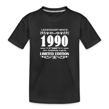 1990 - Baujahr 1990 - Jahrgang 1990 - Kinder Premium Bio T-Shirt - Schwarz - Vorne