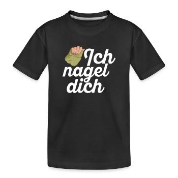 Ich Nagel Dich Nageldesignerin - Kinder Premium Bio T-Shirt - Schwarz - Vorne
