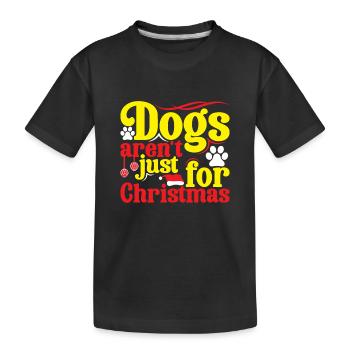 Christmas Message for Dog Lovers - Kids' Premium Organic T-Shirt - black - Front