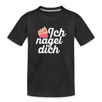 Ich Nagel Dich Nageldesignerin - Kinder Premium Bio T-Shirt - Schwarz - Vorne