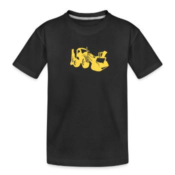 Excavatrice Conducteur Chargeuse sur pneus Excavatrice - T-shirt bio Premium Enfant - noir - Devant