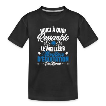 Le meilleur moniteur d'équitation du monde - T-shirt bio Premium Enfant - noir - Devant