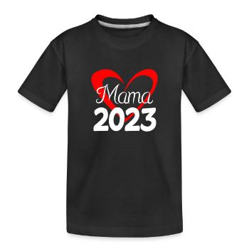 Maman 2023 Mère Grossesse Enceinte - T-shirt bio Premium Enfant - noir - Devant