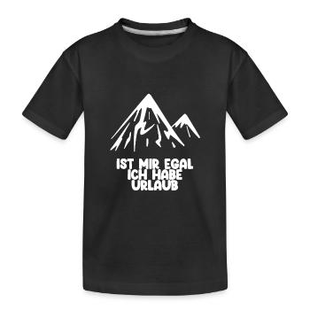 Urlaub Spruch Berg Berge - Kinder Premium Bio T-Shirt - Schwarz - Vorne