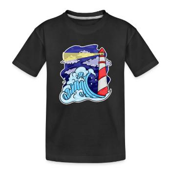 Phare Côte Mer Mer - T-shirt bio Premium Enfant - noir - Devant