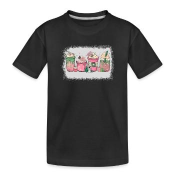 Tasse de chocolat chaud menthe poivrée Moka - T-shirt bio Premium Enfant - noir - Devant