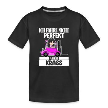 Staplerfahrerin Gabelstapler Lager Logistik Damen - Kinder Premium Bio T-Shirt - Schwarz - Vorne