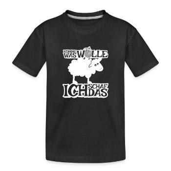 Komme was Wolle ich Schaf das - Kinder Premium Bio T-Shirt - Schwarz - Vorne