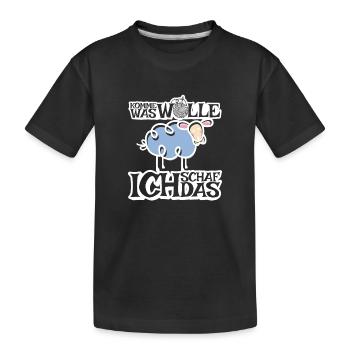 Komme was Wolle ich Schaf das - Kinder Premium Bio T-Shirt - Schwarz - Vorne
