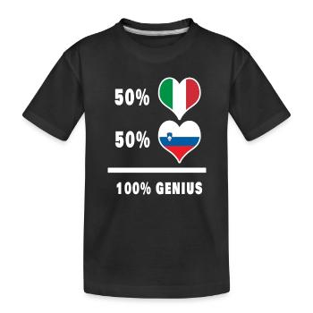 Slowenien und Italien Flaggen 100% genial - Kinder Premium Bio T-Shirt - Schwarz - Vorne