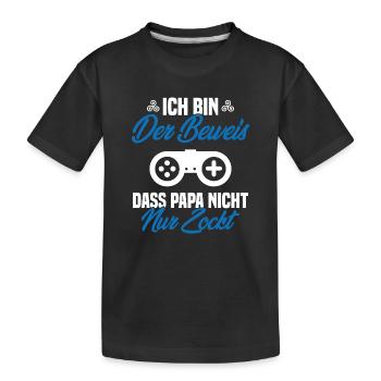 Schwangerschaft Baby Geburt Gamer - Papa Spruch - Kinder Premium Bio T-Shirt - Schwarz - Vorne