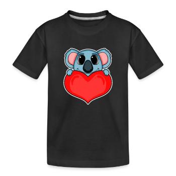 Koala avec cœur - Amour romantique - T-shirt bio Premium Enfant - noir - Devant