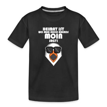 Plattdeutsch Spruch Moin Möwe Nordsee - Kinder Premium Bio T-Shirt - Schwarz - Vorne