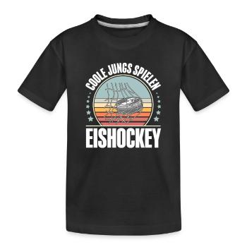 Eishockey  - Kinder Premium Bio T-Shirt - Schwarz - Vorne