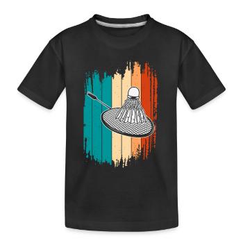 Badminton - Kinder Premium Bio T-Shirt - Schwarz - Vorne