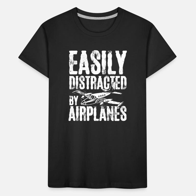 Easily distracted by airplanes Kinder Premium Bio T-Shirt