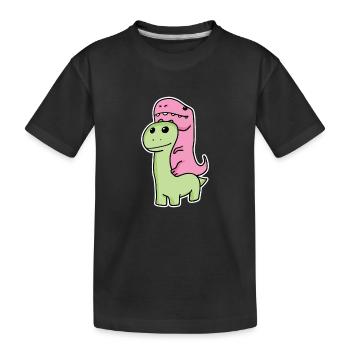 Two dinosaurs - Kids' Premium Organic T-Shirt - black - Front