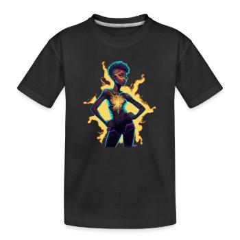Leuchtende Energiebewusstseins-Figur - Kinder Premium Bio T-Shirt - Schwarz - Vorne