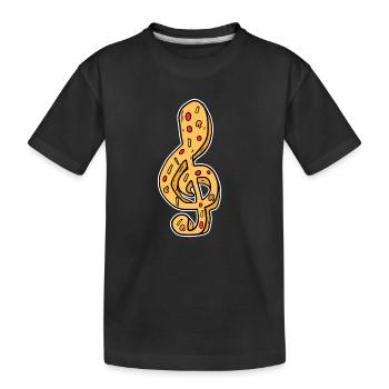 Musique Note de musique Pizza - T-shirt bio Premium Enfant - noir - Devant