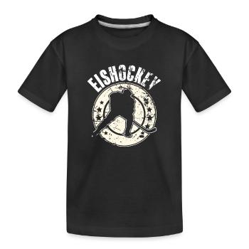 Eishockey - Kinder Premium Bio T-Shirt - Schwarz - Vorne