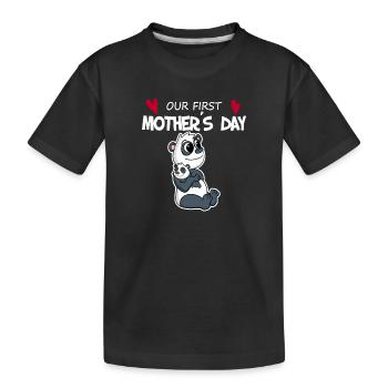 Muttertag - erster Muttertag Geschenk - Kinder Premium Bio T-Shirt - Schwarz - Vorne
