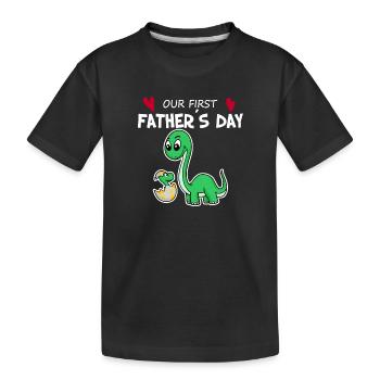 Fête des Pères - Premier cadeau de la fête des Pères - T-shirt bio Premium Enfant - noir - Devant