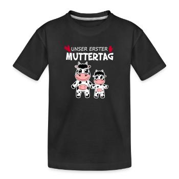 Muttertag - erster Muttertag Geschenk - Kinder Premium Bio T-Shirt - Schwarz - Vorne