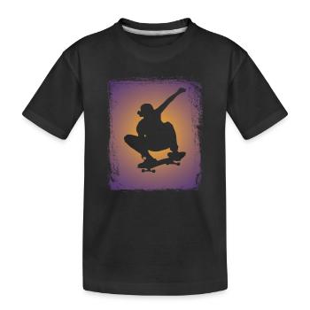 Skateboard Skateboarder Silhouette - T-shirt bio Premium Enfant - noir - Devant