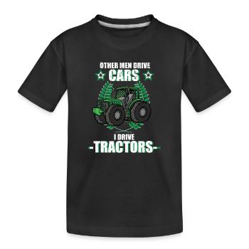 Tracteur, tracteur, agriculteur, agriculteur, agriculture. - T-shirt bio Premium Enfant - noir - Devant