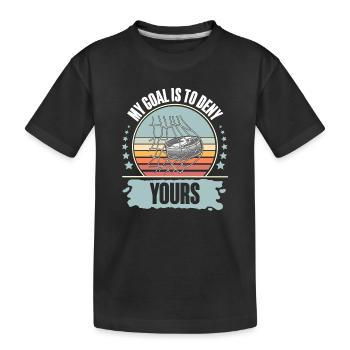 Eishockey  - Kinder Premium Bio T-Shirt - Schwarz - Vorne