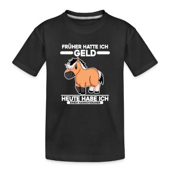 Pferderasse Hannoveraner Pferd Hauspferd - Kinder Premium Bio T-Shirt - Schwarz - Vorne