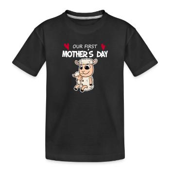 Muttertag - erster Muttertag Geschenk - Kinder Premium Bio T-Shirt - Schwarz - Vorne