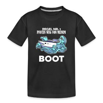 Boote Motorboot - Kinder Premium Bio T-Shirt - Schwarz - Vorne