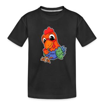 Famille de poulet - Poulet avec bébé - Motif de poulet - T-shirt bio Premium Enfant - noir - Devant