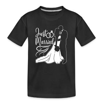 Couple juste marié Femme Mari - T-shirt bio Premium Enfant - noir - Devant