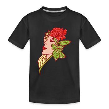 Die Frau und die Rose - Kinder Premium Bio T-Shirt - Schwarz - Vorne